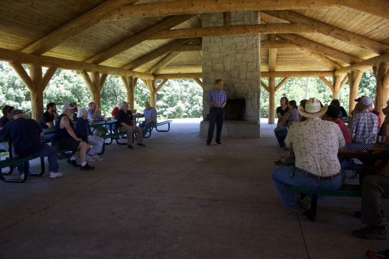 Farm Service Agency State Executive Director Joe Aull attended the Marshall Rotary Club luncheon event for farmers on June 30. He then briefly talked about the purpose of FSA and how it can benefit farmers. Danielle Linton-Hafield/Democrat-News