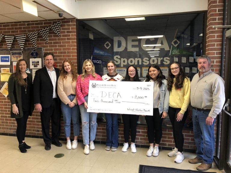 Pictured left to right: Amanda Bock, H. J. Huston, Holly Huston, Bailey Kueker, Gentrie Davis, Michelle Lin, Kaylen Alvarez, Avery Evans, and Nick Huston. Contributed image