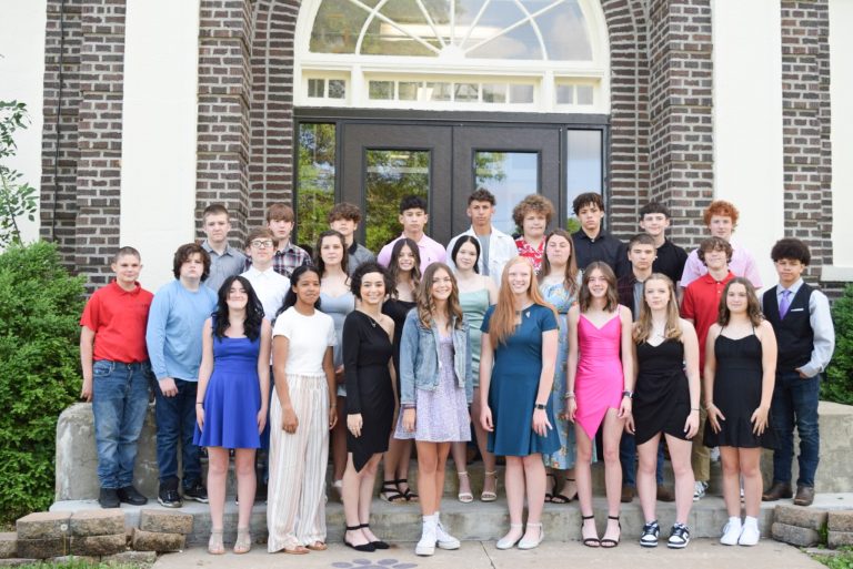 Slater School District’s eighth-grade class prepares for its graduation ceremony on Tuesday evening, May 16. Contributed image