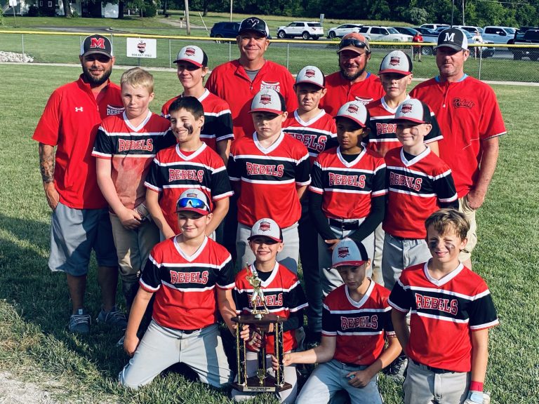 The Rebels 11U baseball team finished second in the Sedalia Summer Slam Tournament June 10 and 11. Pictured (from left) front, Ben Fann, Reid McKinney, Brady Verts, and Ayden Parker; second, Kaden Boland, Brady Brayman, Zane Horton, Grayson Thompson, and Tytus Lark; third, Cort Howery, Logan Meyer, and Brock Riley; back, coaches Koeln McKinney, Josh Riley, Seth Thompson, and Eric Fann. (Contributed image)
