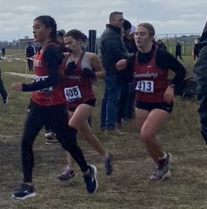 Lady Owl freshman Melissa Reyes (left) finished her season at district. She wound up 33rd among the 88 runners. (Contributed image)
