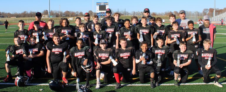 The Marshall Owls Youth 5th- and 6th-Grade football team captured the Columbia Youth Football League championship Sunday by beating the Columbia Hickman Junior Kewpies 21-16. (Contributed image)