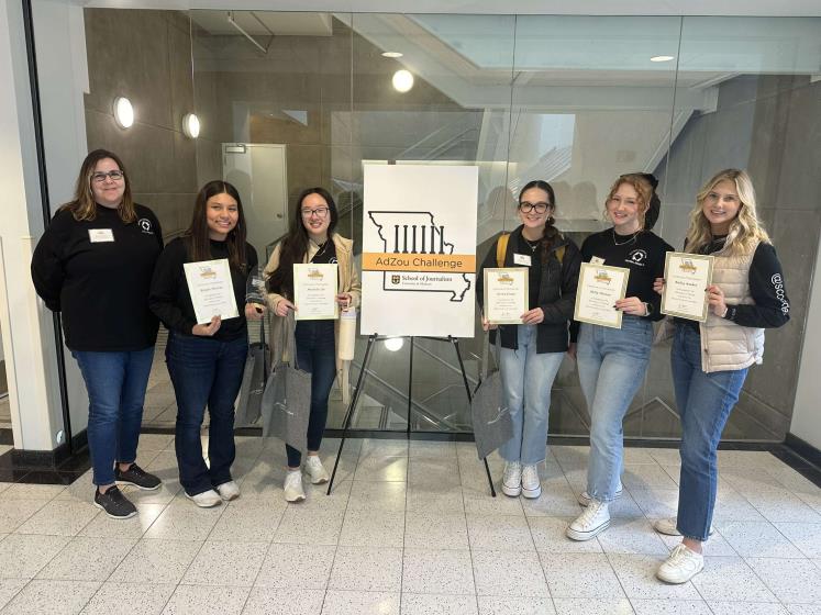 Pictured left to right: Kerry Henley, advisor; Kaylen Alvarez; Michelle Lin; Avery Evans; Holly Huston; and Bailey Kueker. Contributed image