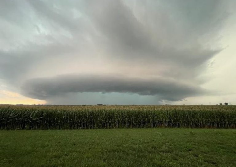 A wall cloud forms over a Saline County field Friday, Aug. 4. (Contributed image)